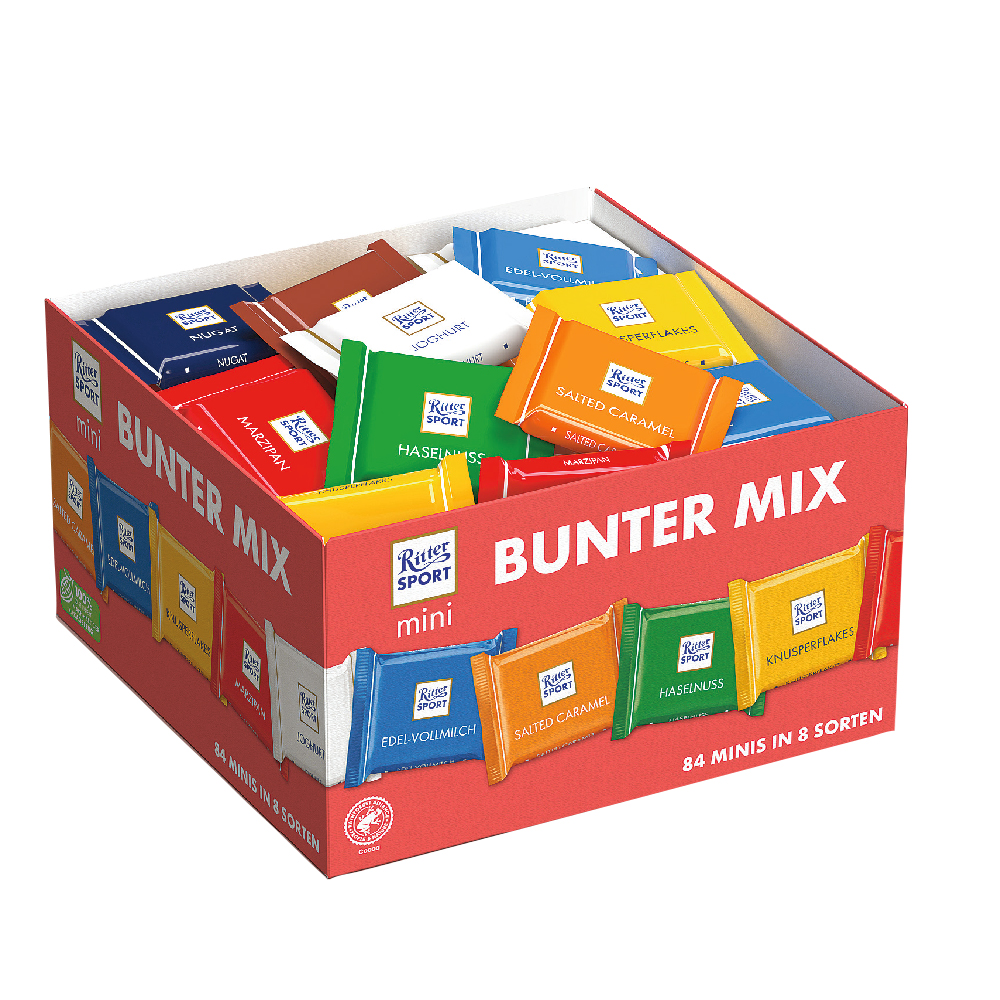 Werbeartikel Mini Ritter-Sport-Quadrate Set /84 Stück