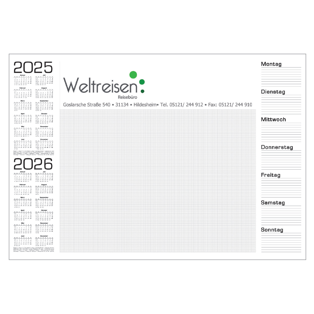 Werbeartikel Schreibtischunterlage Millim. Ausführung mit Werbedruck