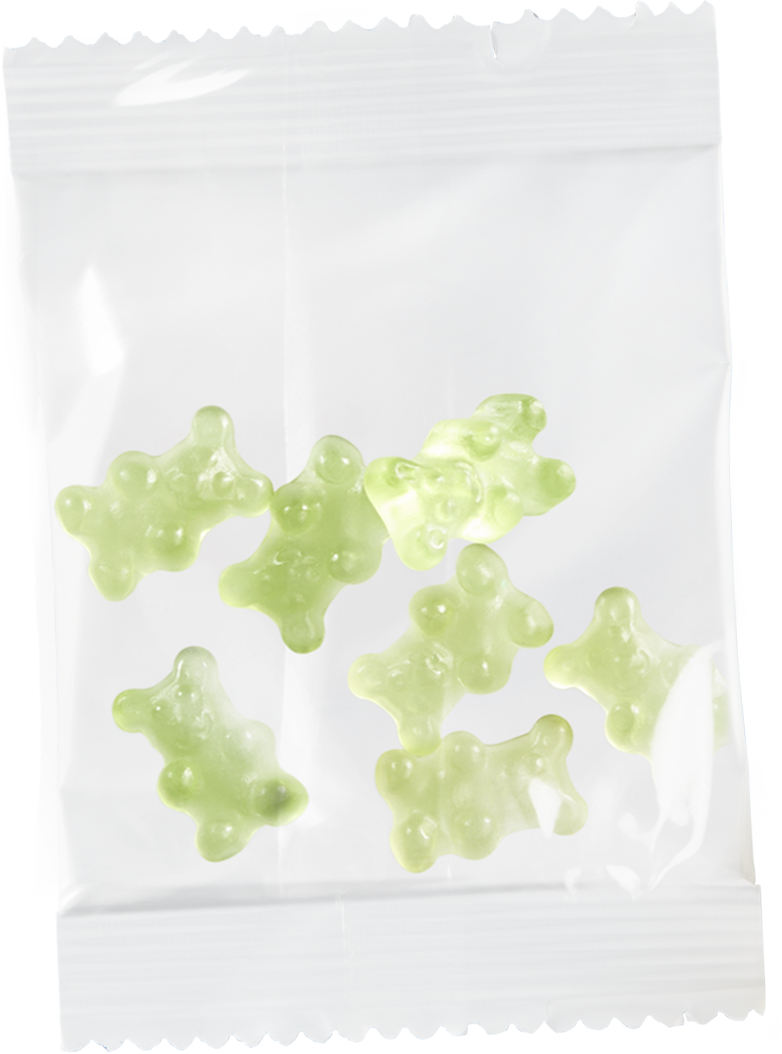 Werbeartikel Gummibärchen sortenrein grün