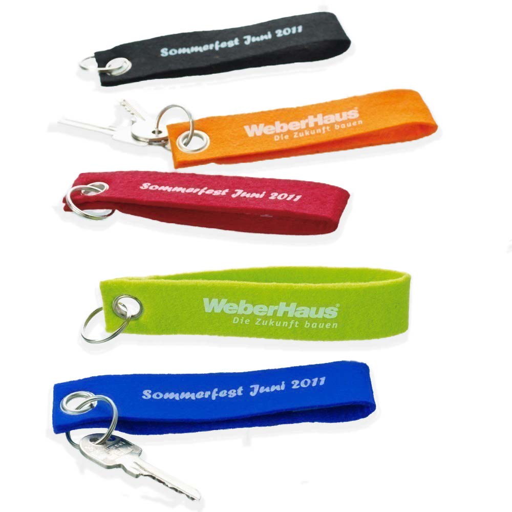 Werbeartikel Werbeset: 225 Filzhänger sort inkl. einfarbigem Werbedruck