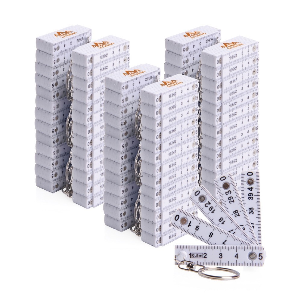 Werbeartikel Werbetipp: 75 Zollstock- Schlüsselanhänger 0,5m inkl. einfarbigem Werbedruck