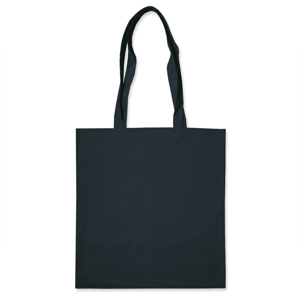 Werbeartikel Baumwolltasche schwarz mit langen Henkeln