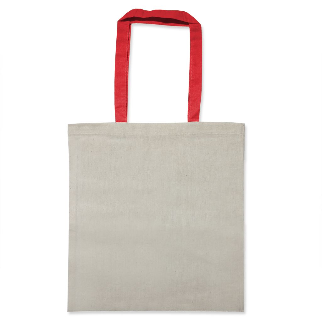 Werbeartikel Baumwolltasche rote Henkel Nevada natur