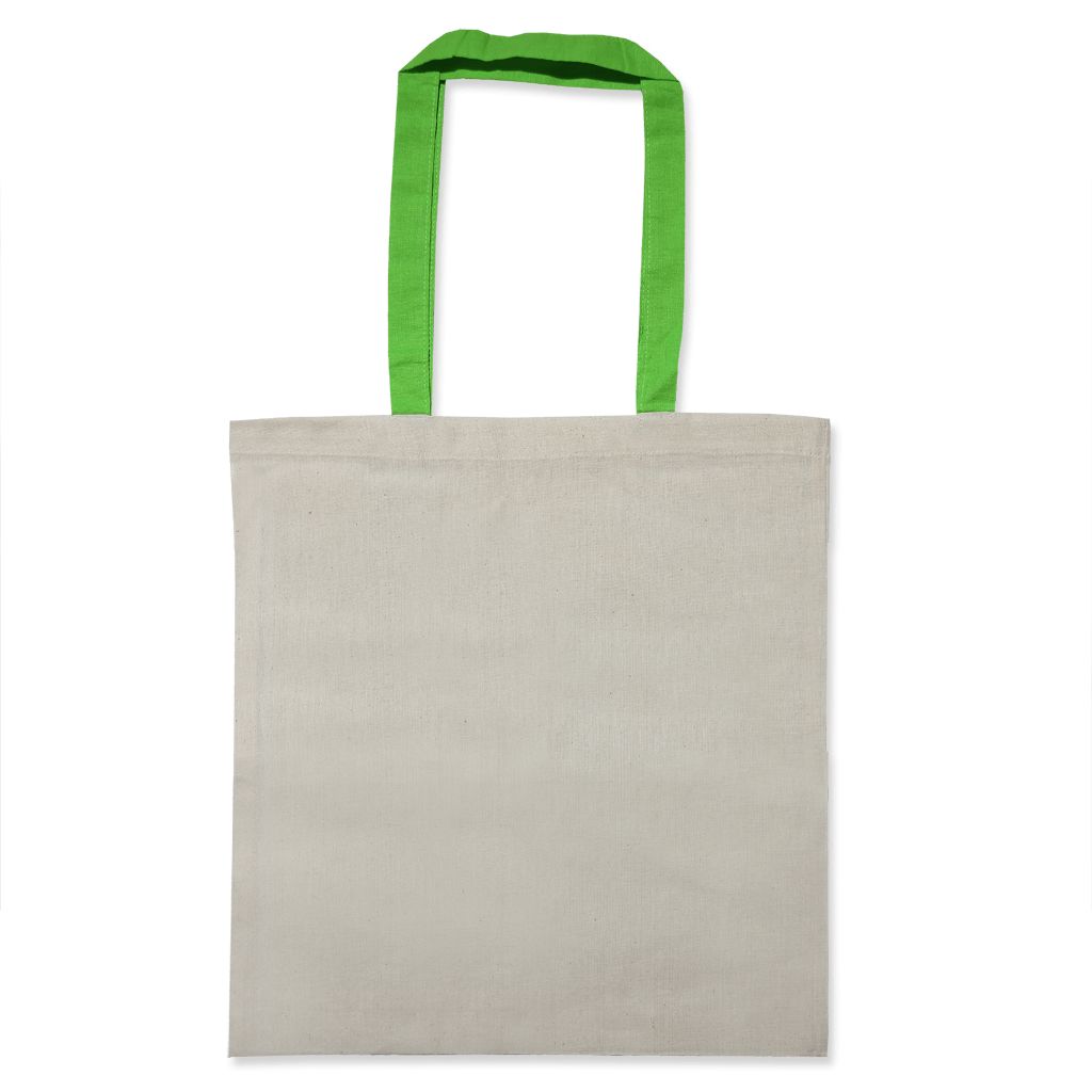 Werbeartikel Baumwolltasche grüne Henkel Nevada natur