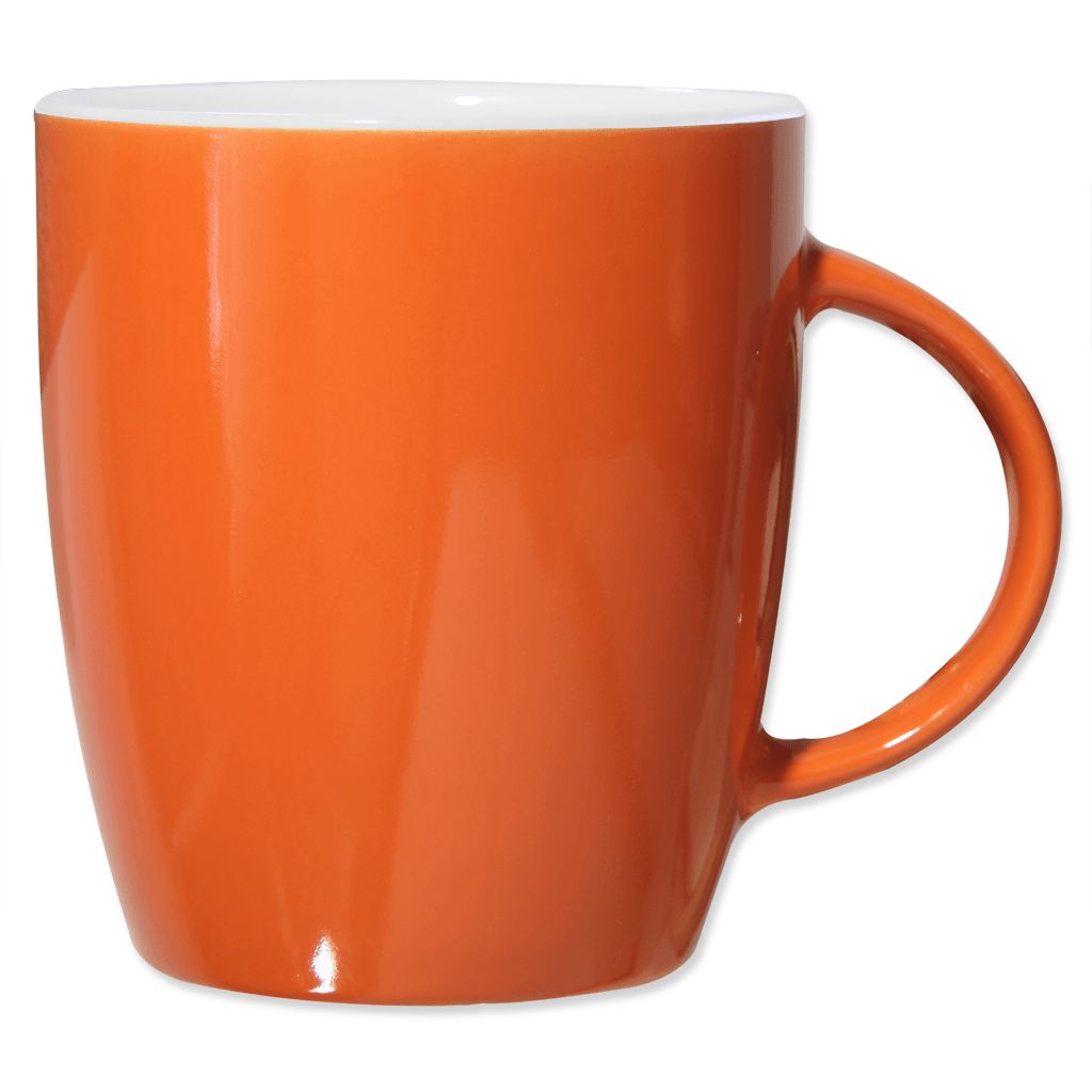 Werbeartikel Tasse aus Keramik in Orange | personalisierbare Werbeartikel, Werbetassen