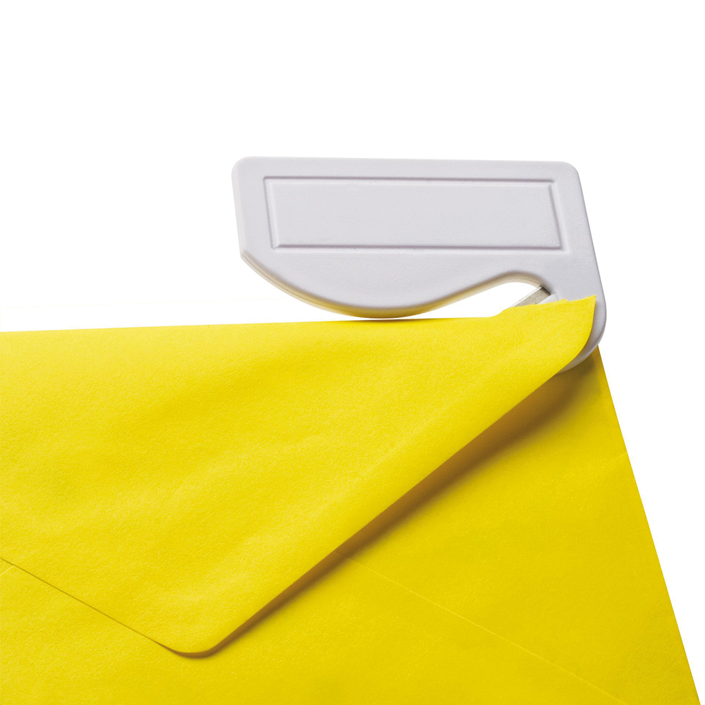 Werbeartikel Brieföffner mit Metallklinge weiss