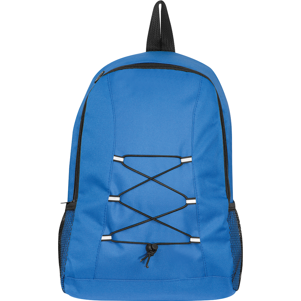 Werbeartikel Rucksack blau aus recyceltem Polyester