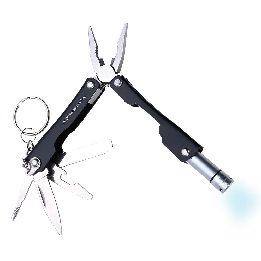 Werbeartikel Edelstahl-Multitool schwarz Clifton