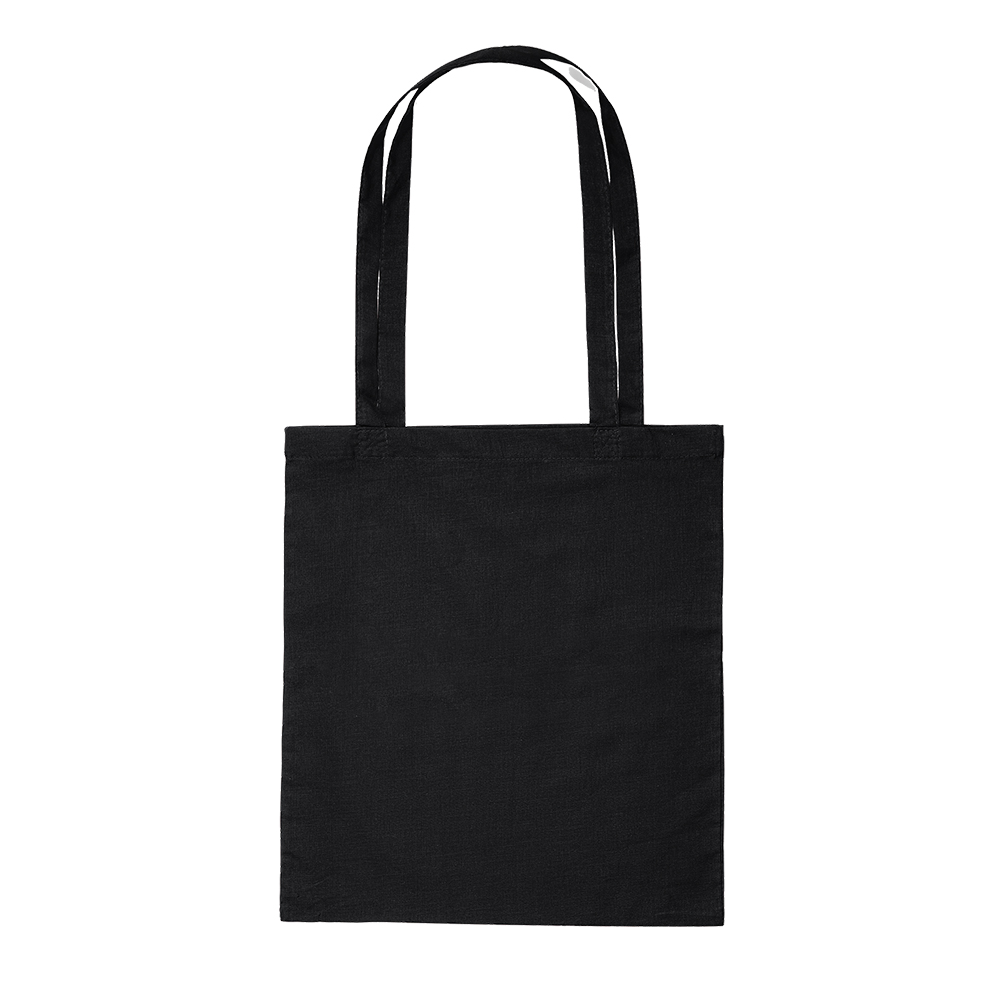 Werbeartikel Baumwolltasche Schwarz mit langem Henkel