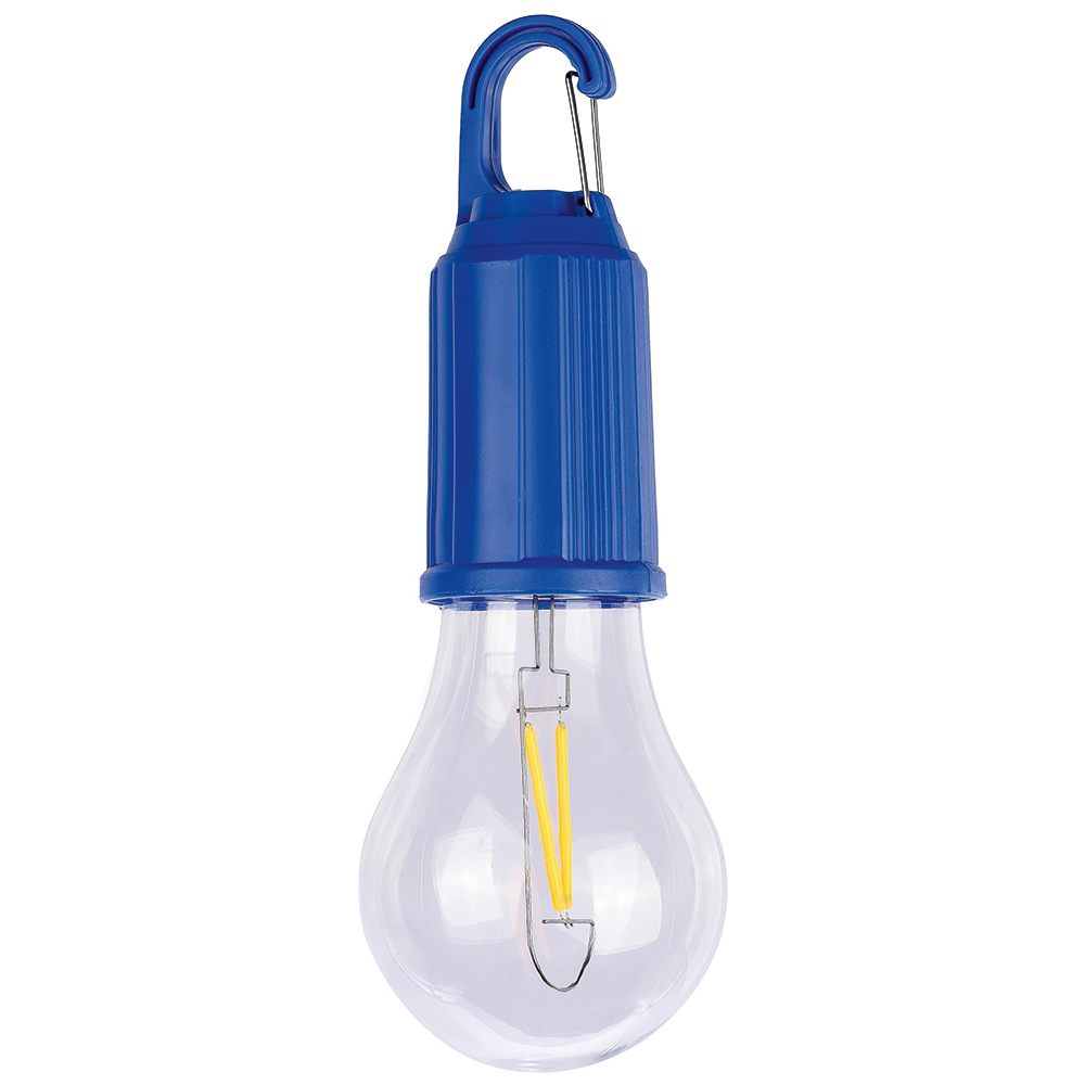 Werbeartikel ABS Lampe Dalton Blau Glühbirnen-Form
