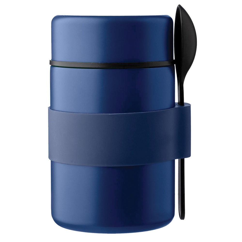 Werbeartikel Edelstahl Lunchpot blau doppelwandig
