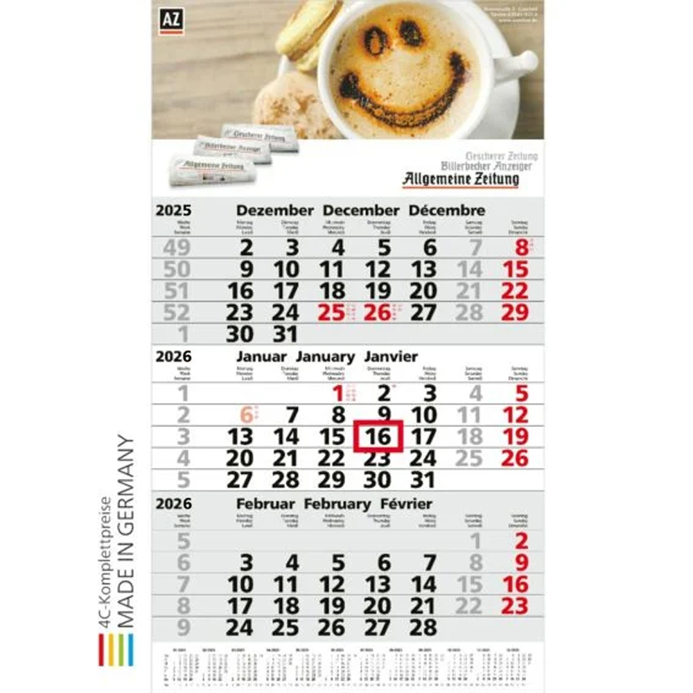 Werbeartikel Wandkalender Primus 3 Post A XPress