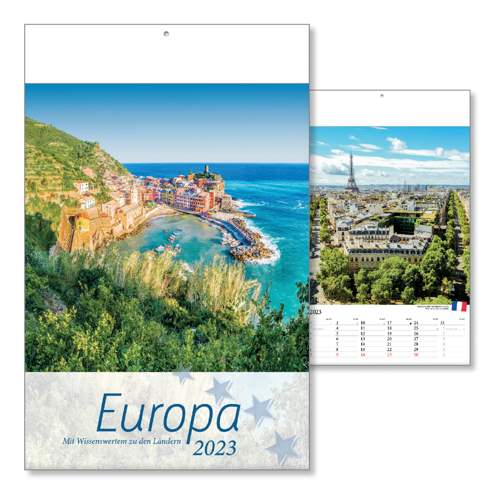 Werbeartikel Bildkalender Europa Ausführung ohne Werbedruck