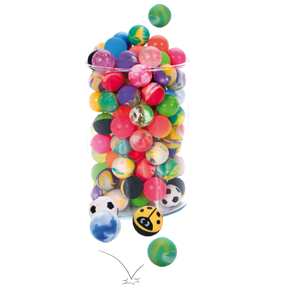 Werbeartikel Bunte Flummis Motive sortiert 50er Set