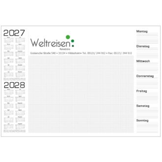 Schreibtischunterlage mit Millimeterpapier 