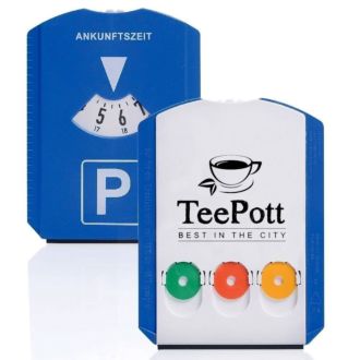 Werbetipp: 100 Parkscheiben inkl. einfarbigem Werbedruck