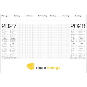 Schreibtischunterlage Karo Design mit 2-Jahreskalender
