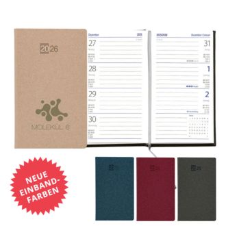 Taschenkalender Klassik in 4 Farben, 8,7 x 15,3 cm