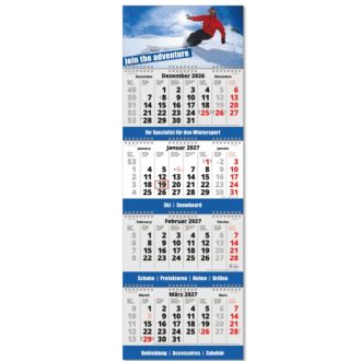 4 Monats-Kalender Fold4 mit Wire-Bindung