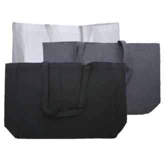 Black and White Baumwoll-Shopper
