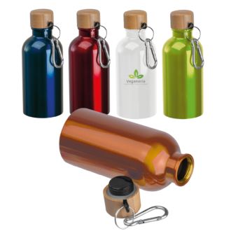 Edelstahltrinkflasche mit Karabiner 400 ml