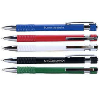 Kugelschreiber aus recyceltem Aluminium mit gemusterter Griffzone