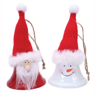 Weihnachtsglocke Weihnachts- mann und Schneemann 2er Set