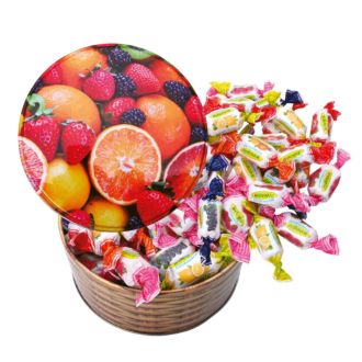 Metall Dose Frucht Kaubonbon Inhalt: 200 g