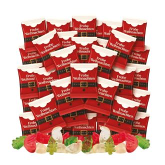 Fruchtgummi Tüte Trolli mit Weihnachtsmischung 100 er Set Frohe Weihnachten