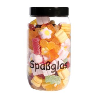 Spaßglas 1 Liter mit 400 g Fruchtgummi Füllung