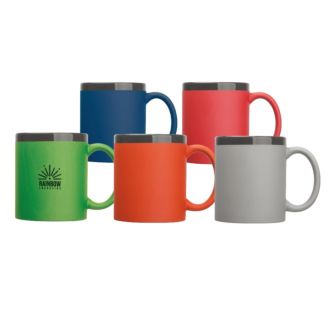 Keramiktasse 300 ml mit gummierter Oberfläche