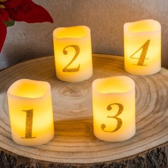 4er Set LED Echtwachskerzen inkl Batterien