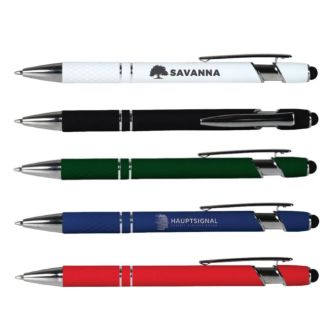 Aluminium-Kugelschreiber mit gemusterter Griffzone und Touch