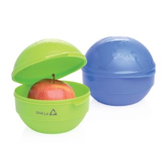 Bio-Snackbox aus Zuckerrohr im Weltkugeldesign