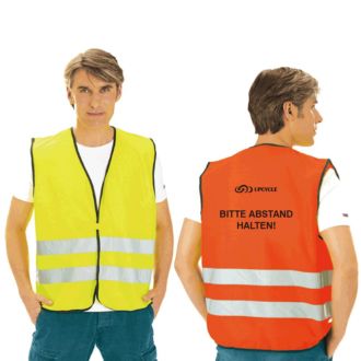 Warnweste mit Bitte Abstand halten! DIN EN ISO20471  