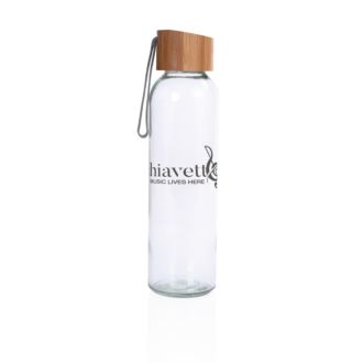 Glas Trinkflasche mit Bambusdeckel
