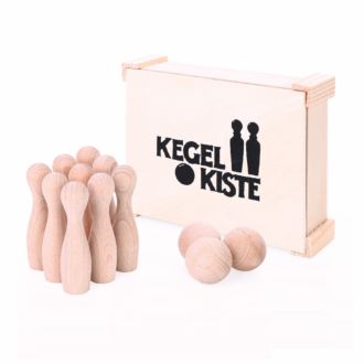 Kegelkiste aus Holz