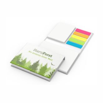 Kombi-Set Haftnotizbox Recycl. incl. 4-c Druck auf Umschlag
