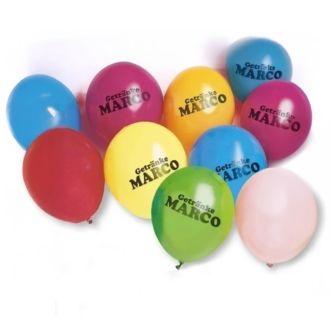 Luftballon inkl. Werbedruck Naturkautschuk farblich sort