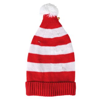 M&uuml;tze gestreift rot/wei&szlig; m LED Licht
