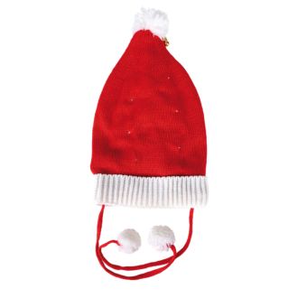 M&uuml;tze rot m Bommeln z Binden LED Licht