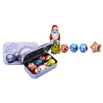 Metall Dose Frohe Weihnachten Kugelmotiv 2er Set je 46g Süß- ware