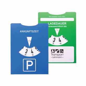 Parkscheibe mit E-Auto Ladezeit Anzeige