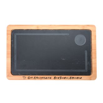 Servierbrett aus Bambus mit Schieferplatte