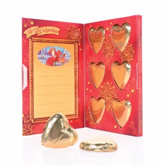 Storz Grußkarte Weihnachten Nostalgie 6 Schokoherzen 54g