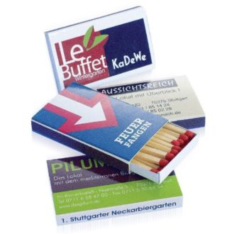 Streichhölzer groß Ausführung mit Werbedruck