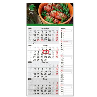 4 Monats-Wandplaner Konzept Post - Großbrief-Format