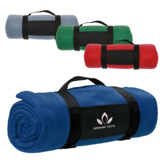 Picknickdecke aus Fleece mit Tragegriff, bunter Plaid 180 x 130 cm