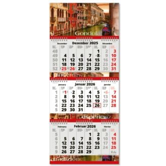 3 Monats-Kalender Fold3 mit Wire-Bindung