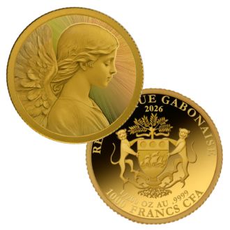 Goldmünze Weihnachtsengel